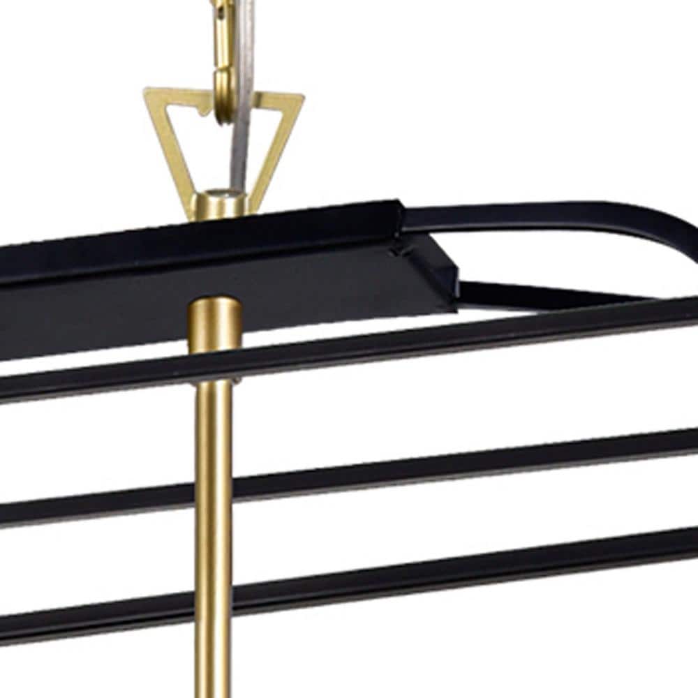 Black and Gold 6-Light Island Chandelier with Adjustable Chain