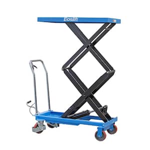 VEVOR Hydraulic Lift Table Cart, 330lbs Capacity 50 Lifting Height, Manual  Double Scissor Lift Table with 4 Wheels and Non-slip Pad, Hydraulic Scissor  Cart for Material Handling and Transportation