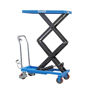 Industrial Grade Heavy Duty TAD80 Manual Double Scissor Lift Table Cart 1764 lbs. Cap., 20.5 in. x 39.8 in.