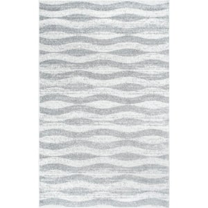 Tristan Modern Striped Gray Doormat 2 ft. x 3 ft.  Area Rug