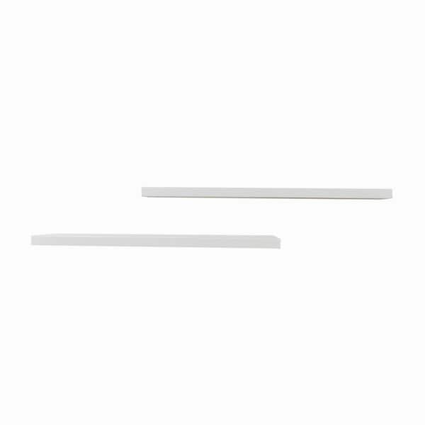 Unbranded True Floating 5.5 in. x 36 in. x 2 in. White Pine Floating Decorative Wall Shelf with Brackets (Set of 2)