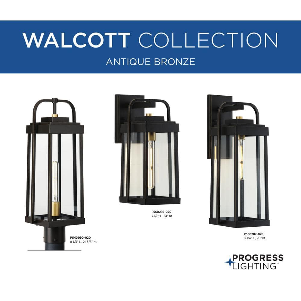 Antique Bronze 20" Outdoor Wall Lantern with Clear Glass