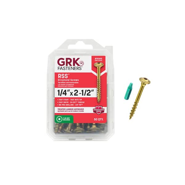 1/4 in. x 2-1/2 in. Star Drive Low Profile Washer Head Structural Wood Screw (50-Pack)