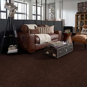 Perfectly Posh - Buckeye - Brown 43 oz. Nylon Pattern Installed Carpet