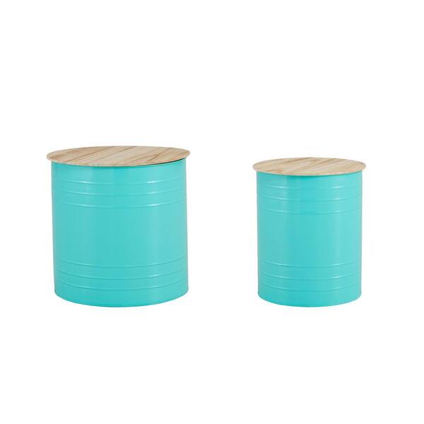 cenadinz Metal Outdoor Accent Table with wood top