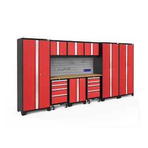 Bold Series 3.0 162 in. W x 77.25 in. H x 18 in. D 24-Gauge Steel Cabinet Set in Red (10-Piece)