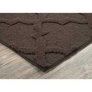 Quatro Mocha 12 ft. x 15 ft. Cut-loop Trellis Area Rug