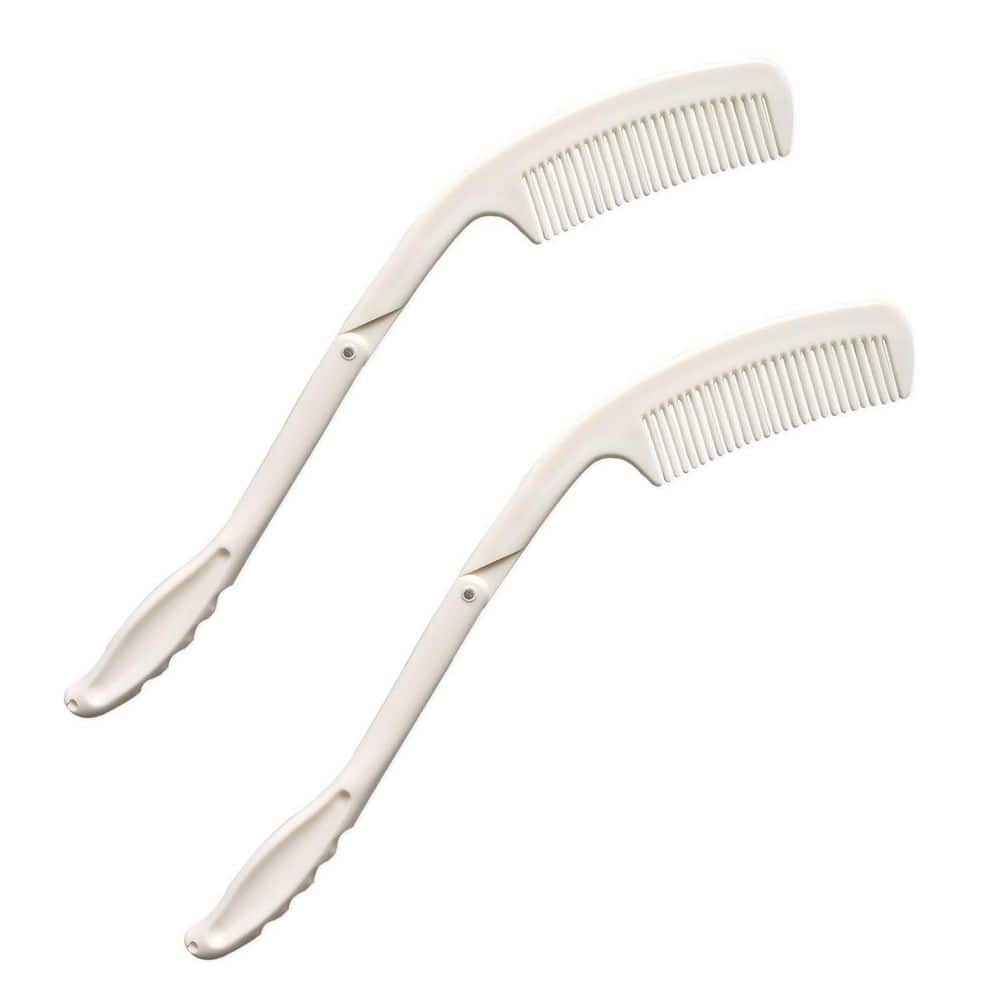 Bath Foldable Long Handled Comb 15 in. for Limited Mobility Elderly Disabled Arthritis People 2-Pack in White price history on PriceWatchPro