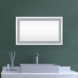 40 in. W x 24 in. H Rectangular Frameless Wall Mount Bathroom Vanity Mirror in Silver with LED Light Anti-Fog
