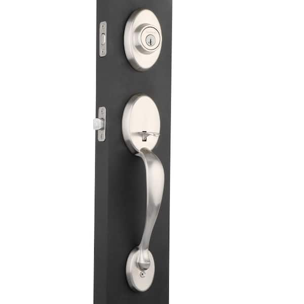 Kwikset Chelsea Satin Nickel Single Cylinder Door Handleset with 