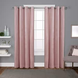 Velvet Blush Solid Light Filtering Grommet Top Curtain, 54 in. W x 96 in. L (Set of 2)