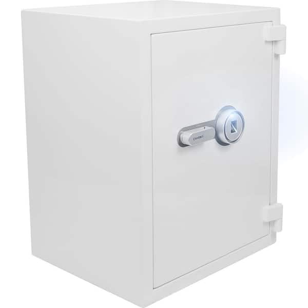 4.48 cu. ft Biometric Fireproof Security Safe, White