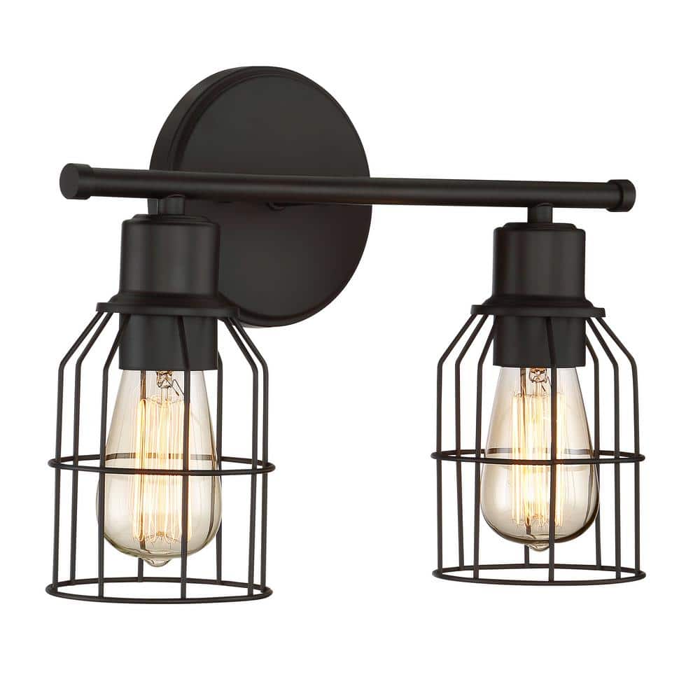 15 in. W x 11 in. H 2-Light Oil Rubbed Bronze Bathroom Vanity Light price history on PriceWatchPro