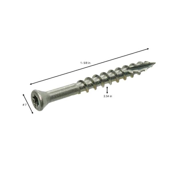 #7 x 1-5/8 in. 305 Stainless Steel Star Drive Trim Head Wood Screws 1 lb. Box