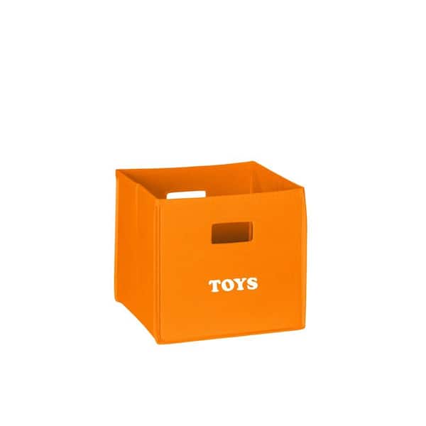 RiverRidge Home 10.5 in. x 10 in. Folding Toys Storage Bin in Orange