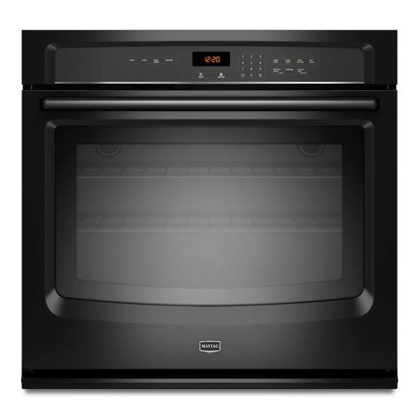 Maytag 30 in. Single Electric Wall Oven Self-Cleaning in Black