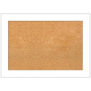 Wedge White 28.12 in. x 20.12 in. Framed Corkboard Memo Board