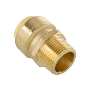 3/4 in. x 3/4 in. Brass Male Pipe Push-Fit Thread Coupling