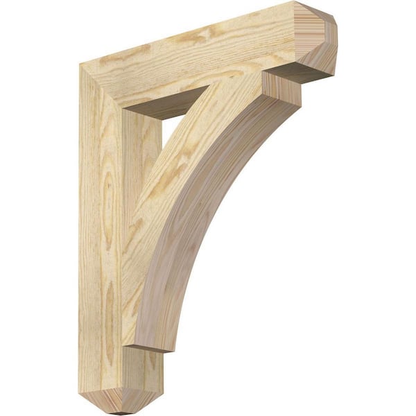 Ekena Millwork 4 in. x 24 in. x 20 in. Douglas Fir Thorton Craftsman Rough Sawn Bracket