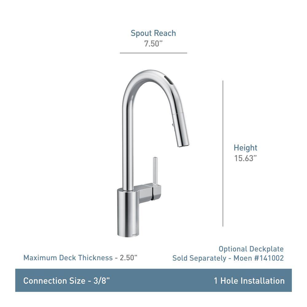 Chrome Touchless Pull-Down Kitchen Faucet with Smart Control