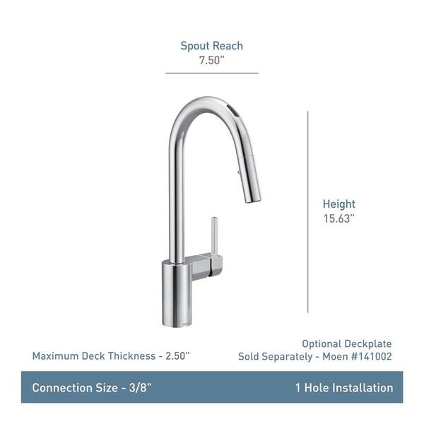 MOEN - Align Single-Handle Smart Touchless Pull Down Sprayer Kitchen Faucet with Voice Control and Power Clean in Chrome