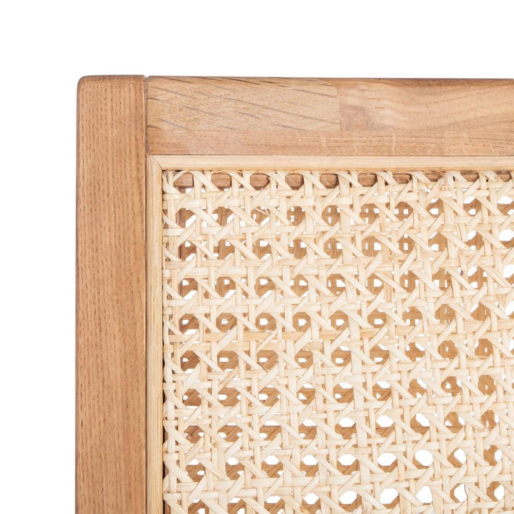 Natural Rattan and Cane Arm Chair with Linen Cushion