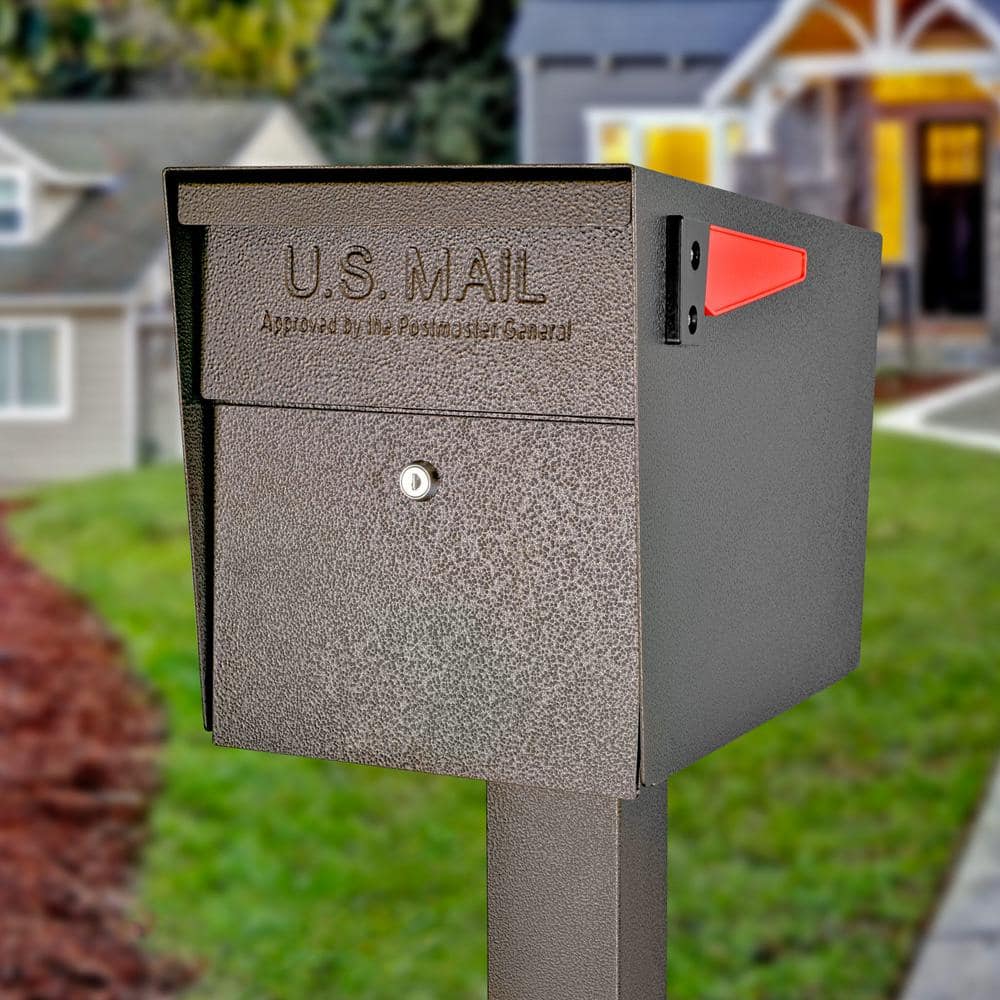 Bronze Heavy-Duty Steel In-Ground Mailbox Post