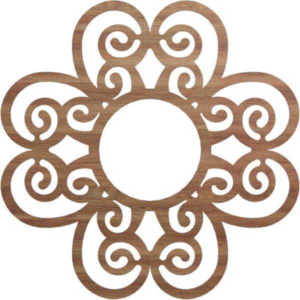 0.25 in. x 38 in. x 38 in. Wood Medallion Moulding