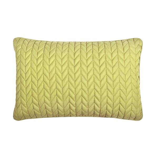 J QUEEN NEW YORK INC Cabo Polyester Chartreuse Quilted Boudoir Decorative Throw Pillow 12 in. X 20 in.