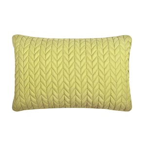 Cabo Polyester Chartreuse Quilted Boudoir Decorative Throw Pillow 12 in. X 20 in.