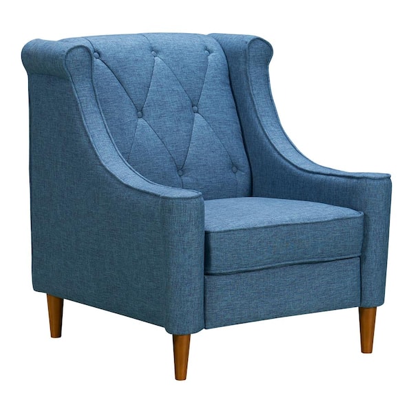 Armen Living Luxe Blue Fabric Sofa Chair