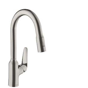 Focus N Single-Handle Pull Down Sprayer Kitchen Faucet with QuickClean in Stainless Steel Optic