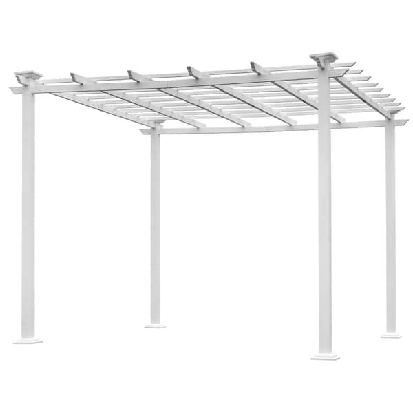 Unbranded 10 ft. x 10 ft. White Iron Pergola Gazebo