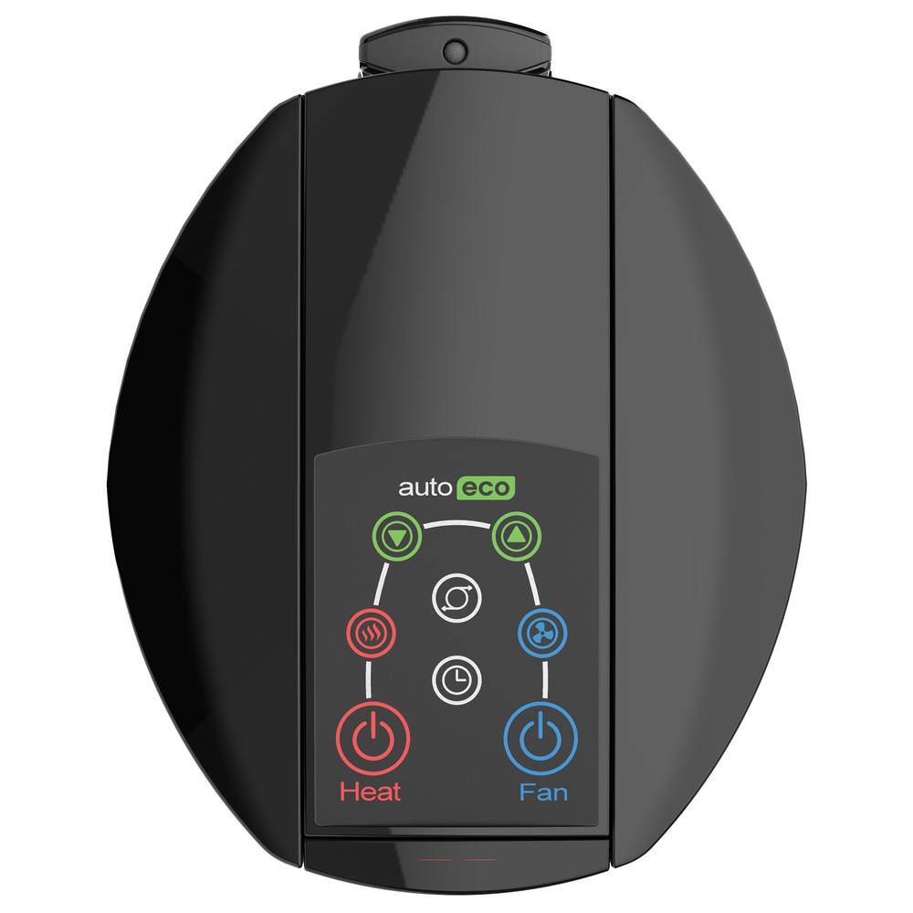 Black Ceramic Tower Fan and Space Heater with Remote