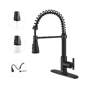 Single-Handle Pull Down Sprayer Kitchen Faucet with Power Boost 3 Function Sprayed in Matte Black