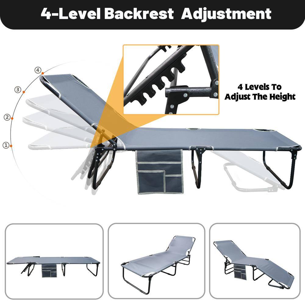 Buy Adjustable 4Position Adults Reclining Folding Chaise with Pillow