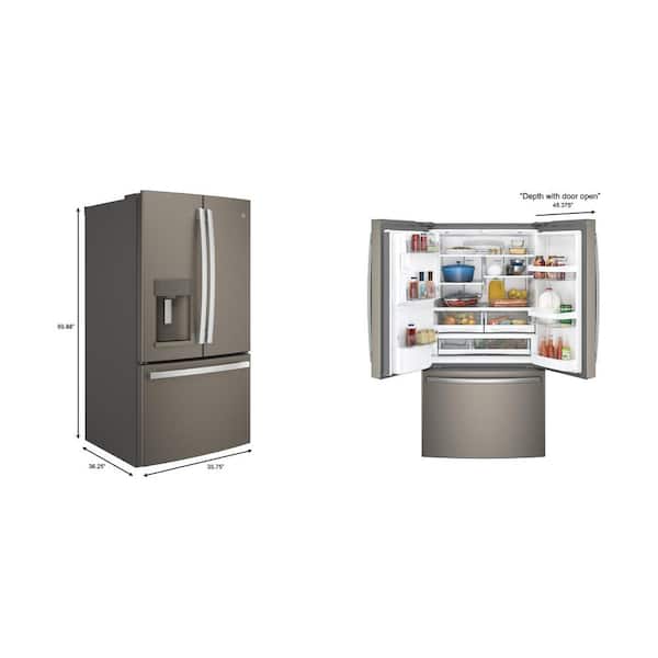 GE GFE28GMKES 36 Inch French Door Refrigerator with 27.7 Cu. Ft. Capacity,  TwinChill™, Turbo Cool/Freeze, Showcase LED, Enhanced Shabbos Mode, Ice