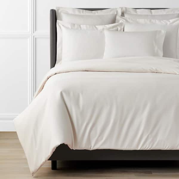 Legends Hotel Ivory 450-Thread Count Wrinkle-Free Supima Cotton Sateen Full/Queen Duvet Cover