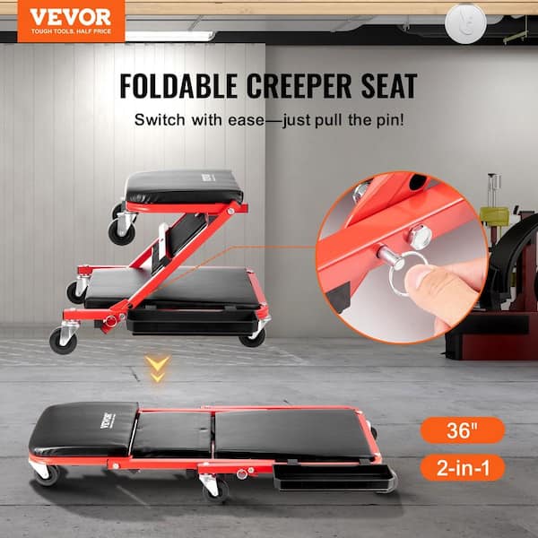 VEVOR Foldable Z Garage Creeper, 36 in., 300 lbs Load Capacity