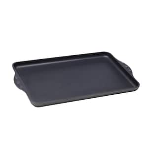Classic Series 17 in. Cast Aluminum Nonstick Double Burner Griddle in Gray