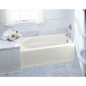 Devonshire 5 ft. Right-Hand Drain Farmhouse Rectangular Alcove Apron-Front Whirlpool Tub in Biscuit
