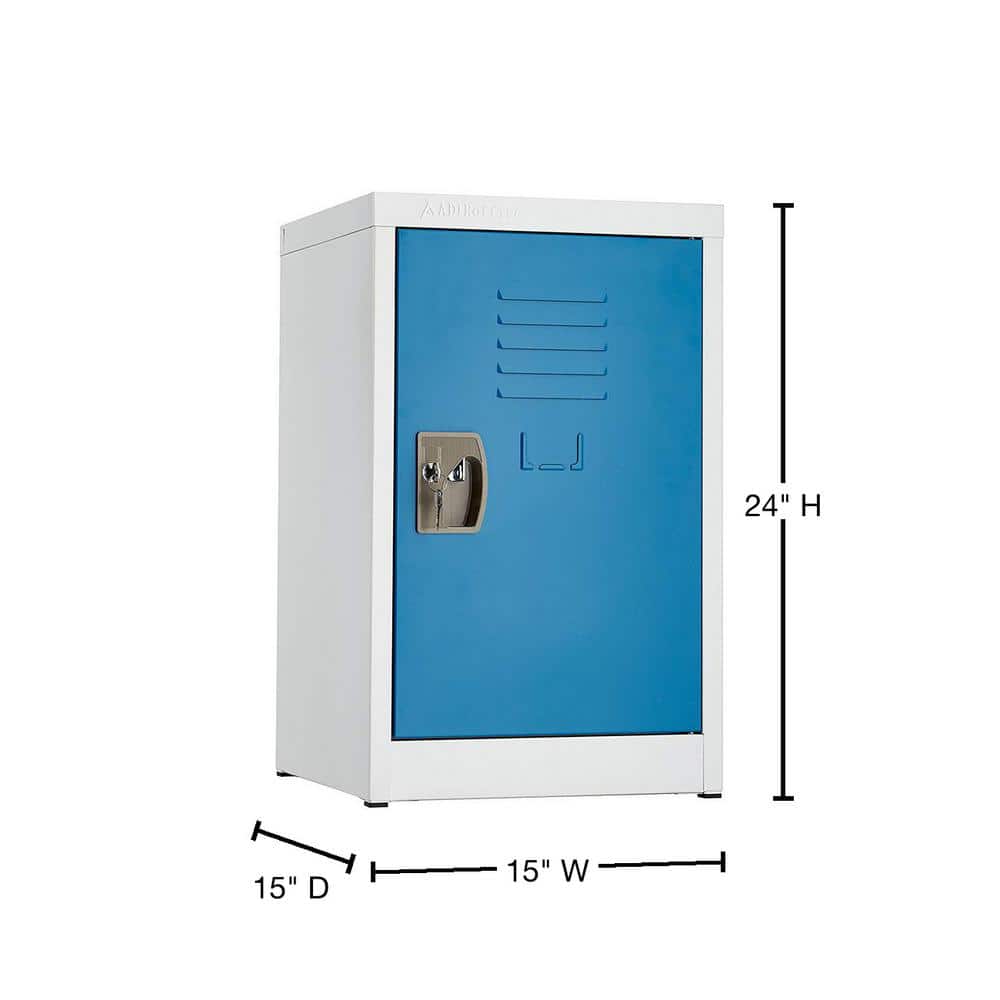 24" Blue and Off-White Steel Freestanding Locker