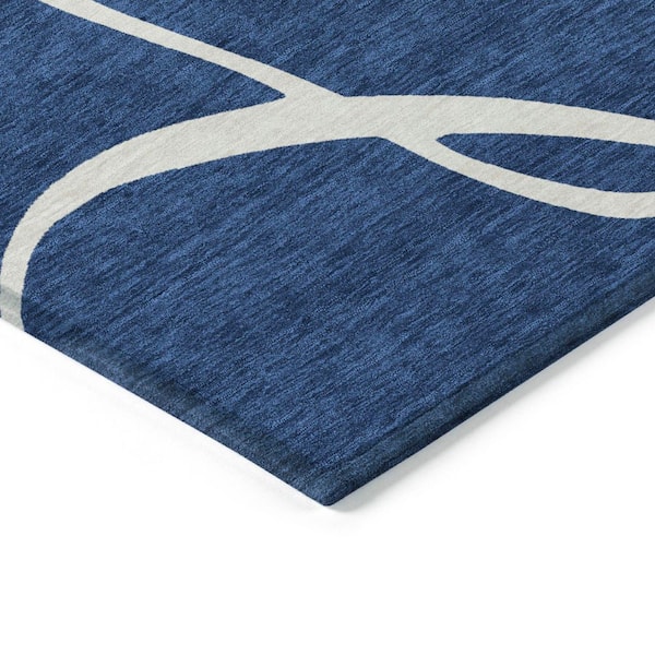 Chantille Machine Washable Indoor/Outdoor Abstract ACN999 Navy 8 ft. x 10 ft. Area Rug