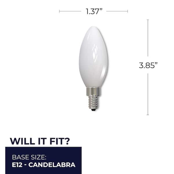 Candle 35-Watt Equivalent B11 E12 Dimmable LED Light Bulbs, 4000K Cool  White (6-Pack) 