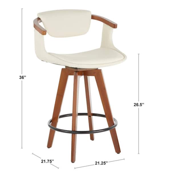 Lumisource Oracle 26 In Cream Faux, Modern Bar Stools Leather