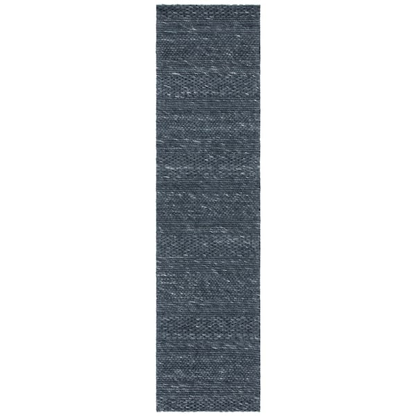 Marbella 2 ft. x 7 ft. Charcoal Striped Links Runner Rug