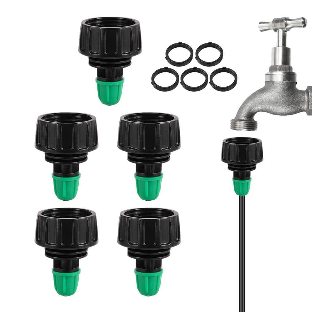 Garden Hose Adapter 3/4 to 1/4 Inch Drip Irrigation Tubing Connectors Lock Barbed Design US Standard GHT Thread 5 Pack price history on PriceWatchPro