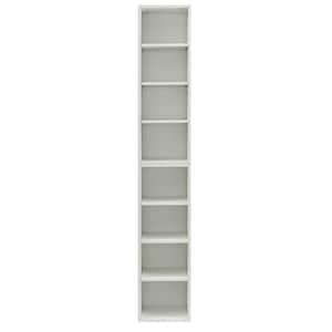 8-Tier MDF Tower Double-decker Storage Shelves with Adjustable Shelves,White