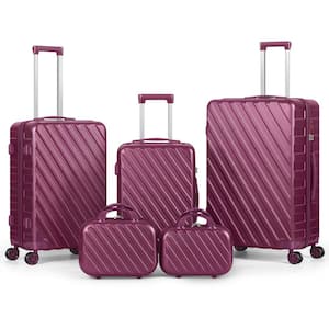 Hardside Spinner Luggage Sets in Purple, 5-Piece - TSA Lock