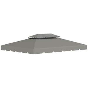 Outdoor Polyester Gazebo Replacement Canopy in Light Gray